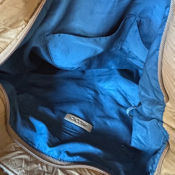 Aldo Hobo Purse Brown Knit Faux Crinkle Leather Shoulder Strap Boho - Picture 10 of 12